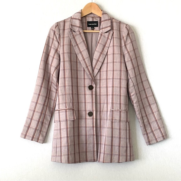 *SOLD* Frank and Oak Plaid Linen and Tencel Blazer Jacket - Picture 5 of 10